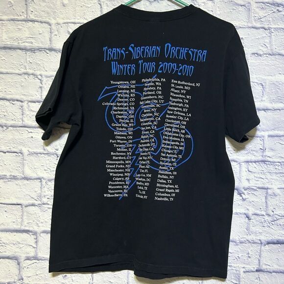 Trans-Siberian Orchestra Tour Shirt Mens Large Black 2009 Double Sided Anvil Tag - Picture 2 of 10